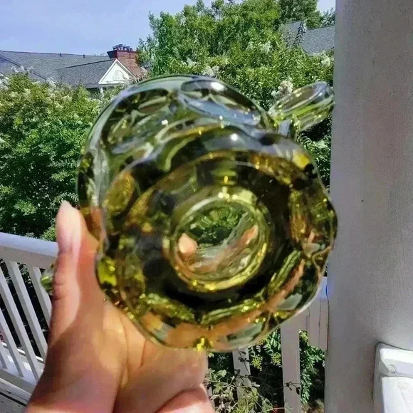 Vintage Imperial Green Verde Glass Creamer & Sugar - Picture 9 of 12